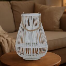 Orsina Lentigo Small Bamboo Lantern in White - thumbnail 1