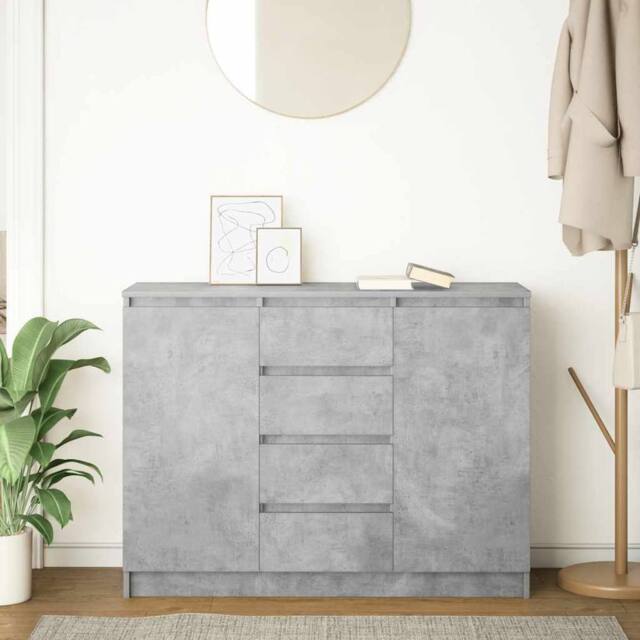 Berkfield Home Sideboard with Drawers Concrete Grey 100.5x35x76 cm Engineered Wood - image 1