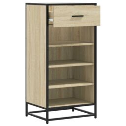 Berkfield Home Shoe Rack Sonoma Oak 48x38x97.5 cm Engineered Wood in Brown - thumbnail 5