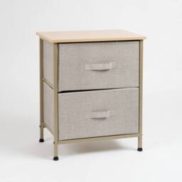 Scottish Everlastings Ltd 2 Drawer Beige Cabinet with Beige Fabric Drawers - thumbnail 3