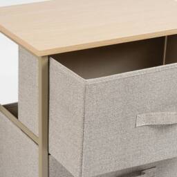 Scottish Everlastings Ltd 2 Drawer Beige Cabinet with Beige Fabric Drawers - thumbnail 2