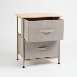 Scottish Everlastings Ltd 2 Drawer Beige Cabinet with Beige Fabric Drawers - thumbnail 4