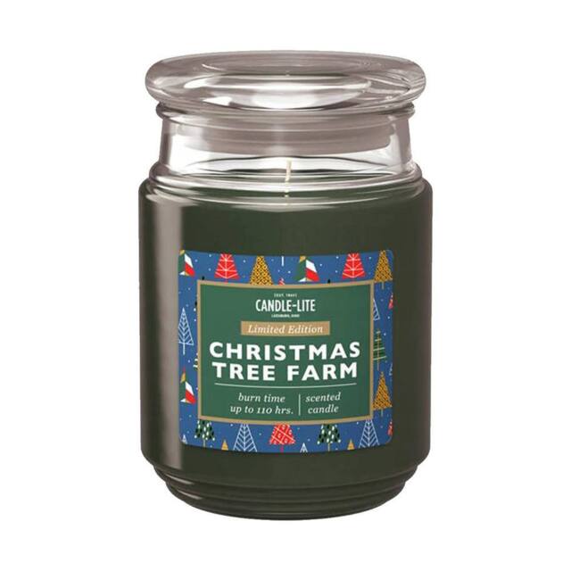 Candle-Lite Christmas Tree Farm Scented Candle Jar 18oz in Green