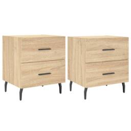 Berkfield Home Bedside Cabinets 2 pcs Sonoma Oak 40x35x47.5 cm Engineered Wood in Light Tan - thumbnail 1
