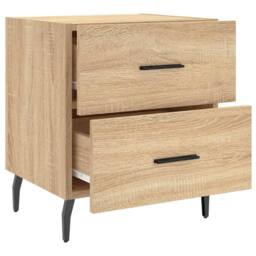 Berkfield Home Bedside Cabinets 2 pcs Sonoma Oak 40x35x47.5 cm Engineered Wood in Light Tan - thumbnail 8