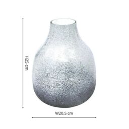 Ivyline Verre Round Atlantic Blue Frosted Vase H26Cm W21Cm - thumbnail 5
