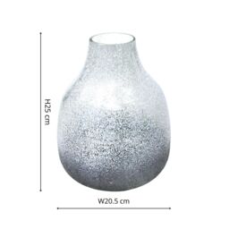 Ivyline Verre Round Atlantic Blue Frosted Vase H26Cm W21Cm - thumbnail 4
