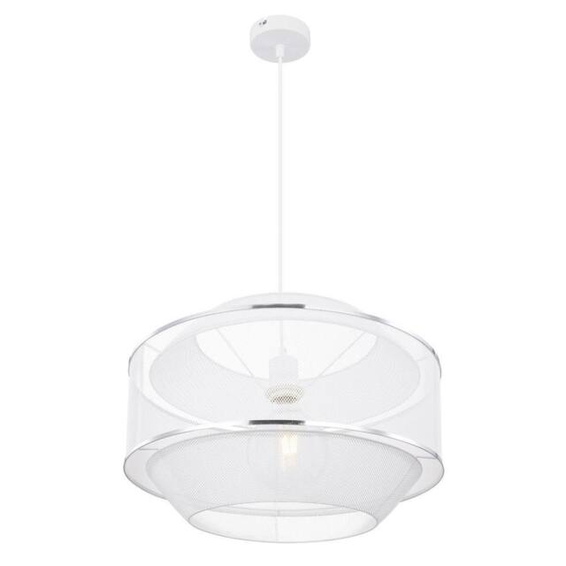 Netlighting Vigatto Cylindrical Pendant Ceiling Light White 1x E27 - image 1