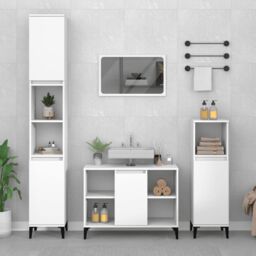 Berkfield Home 3 Piece Bathroom Furniture Set White Engineered Wood