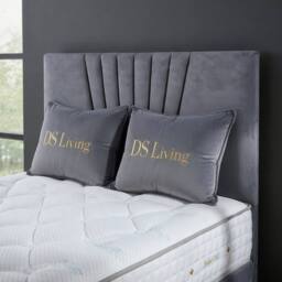 DS Living Elysian Upholstered Drawer Storage Bed Frame in Silver - Size: King - thumbnail 2