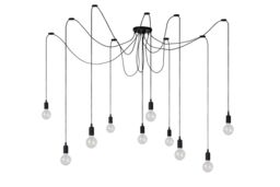 Lucide 'FIX' Dimmable Stylish Adjustable Height Indoor Pendant Light 10xE27 in Black - thumbnail 2
