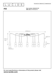 Lucide 'FIX' Dimmable Stylish Adjustable Height Indoor Pendant Light 10xE27 in Black - thumbnail 5