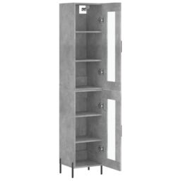 Berkfield Home Highboard Concrete Grey 34.5x34x180 cm Engineered Wood - thumbnail 4