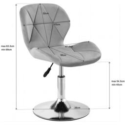 VOGREX Pink Cushioned Swivel Adjustable Chair - thumbnail 2