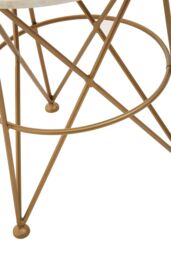 Orsina Stylish Angular Accent Table, Gold Finish Round Table, Bedside Table With Marble Top, Metallic Table - thumbnail 5