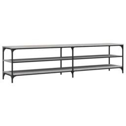 Berkfield Home TV Cabinet Grey Sonoma 200x30x50 cm Engineered Wood & Metal - Size: 200 x 30 x 50 cm - thumbnail 1