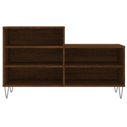 Berkfield Home Shoe Cabinet Brown Oak 102x36x60 cm Engineered Wood - Size: 102 x 36 x 60 cm - thumbnail 4