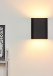 Lucide 'OVALIS' Stylish Dimmable Mountable Indoor Up Down Wall Light 2xE14 in Metallics - thumbnail 3