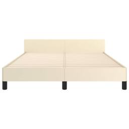 Berkfield Home Bed Frame with Headboard without Mattress Cream 140x190 cm - thumbnail 5