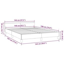 Berkfield Home Bed Frame with Headboard without Mattress Cream 140x190 cm - thumbnail 9