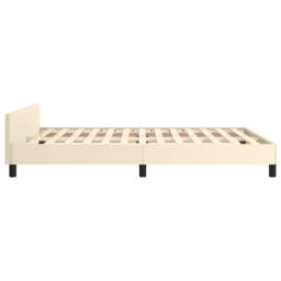 Berkfield Home Bed Frame with Headboard without Mattress Cream 140x190 cm - thumbnail 6