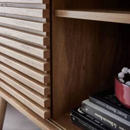 sweeek 80cm scandi-style sideboard, wood effect & sliding door in Beige - thumbnail 6