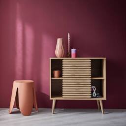 sweeek 80cm scandi-style sideboard, wood effect & sliding door in Beige - thumbnail 5