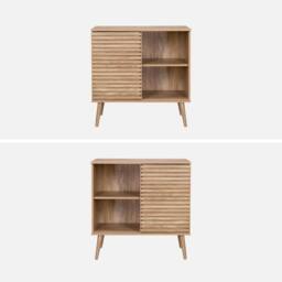 sweeek 80cm Scandi-style Sideboard Wood Effect & Sliding Door in Light Brown - thumbnail 2
