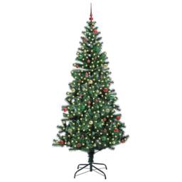 Berkfield Home Artificial Pre-lit Christmas Tree Green 240 cm PVC & Metal - thumbnail 2