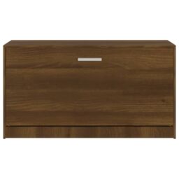 Berkfield Home Shoe Bench Brown Oak 80x24x45 cm Engineered Wood - Size: 80 x 24 x 45 cm - thumbnail 5