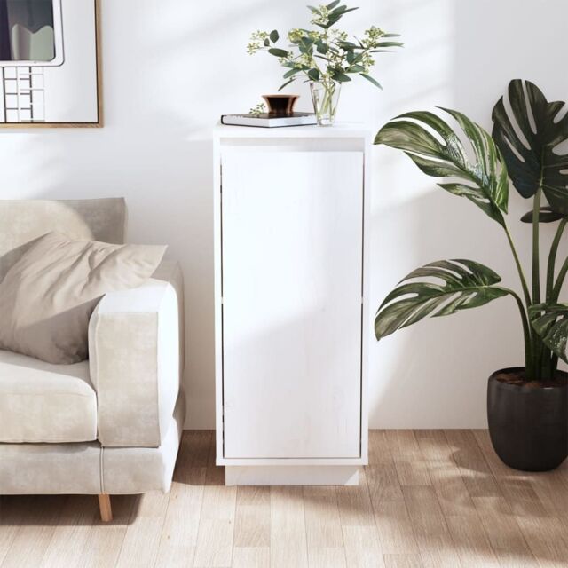 Berkfield Home Sideboard White 31.5x34x75 cm Solid Wood Pine - image 1