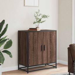 Berkfield Home Sideboard Brown Oak 68x35x76 cm Engineered Wood & Metal - Size: 68 x 35 x 76 cm - thumbnail 3