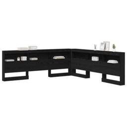 Berkfield Home Storage Headboard with Shelf Black oak 180 cm Engineered wood - thumbnail 3