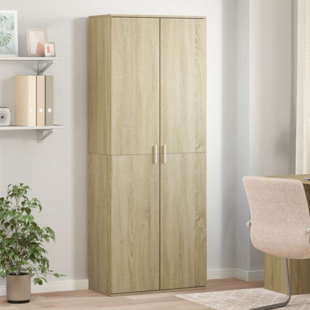 Berkfield Home Highboard Sonoma Oak 70x35x180 cm Engineered Wood in Brown - Size: 70 x 35 x 180 cm - image 1