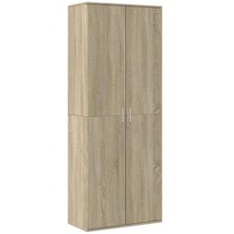Berkfield Home Highboard Sonoma Oak 70x35x180 cm Engineered Wood in Brown - Size: 70 x 35 x 180 cm - thumbnail 2