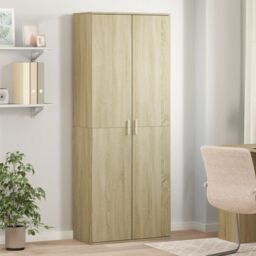 Berkfield Home Highboard Sonoma Oak 70x35x180 cm Engineered Wood in Brown - Size: 70 x 35 x 180 cm - thumbnail 1