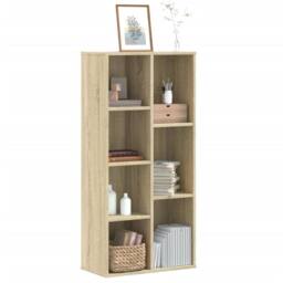 Berkfield Home Decorative Bookcase Sonoma Oak 50x25x105 cm Engineered Wood in Light Brown - Size: 50 x 25 x 105 cm - thumbnail 2