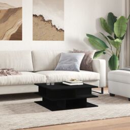 Berkfield Home Coffee Table Black 70x70x29 cm Engineered Wood - Size: 70 x 70 x 29 cm - thumbnail 3