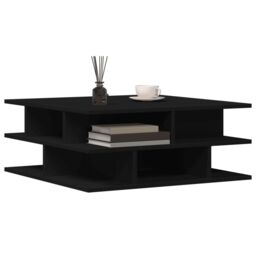 Berkfield Home Coffee Table Black 70x70x29 cm Engineered Wood - Size: 70 x 70 x 29 cm - thumbnail 4
