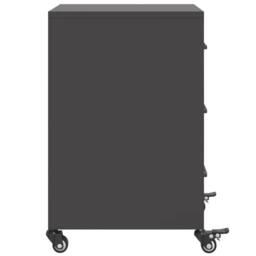 Berkfield Home Bedside Cabinet Black 36x39x59 cm Steel - Size: 36 x 39 x 59 cm - thumbnail 7