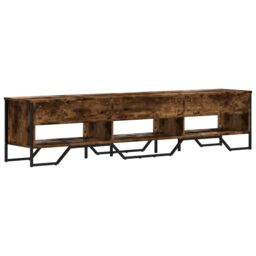 Berkfield Home TV Cabinet Smoked Oak 180x34x41 cm Engineered Wood in Brown - Size: 180 x 34 x 41 cm - thumbnail 6
