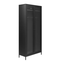 Lemon Pavilion Furniture Storm 2 Door Wardrobe - Steel/Glass - Black - Flat Packed - thumbnail 3