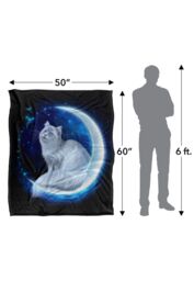 JQ Licensing En Cat In The Moon Silky Touch Super Soft Throw Blanket 152 X 127 cm in White - thumbnail 5