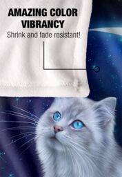 JQ Licensing En Cat In The Moon Silky Touch Super Soft Throw Blanket 152 X 127 cm in White - thumbnail 4