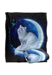 JQ Licensing En Cat In The Moon Silky Touch Super Soft Throw Blanket 152 X 127 cm in White - thumbnail 2