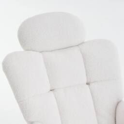Direct Wicker Soft Teddy Fabric Tufted Upholstered Rocking Chair with Headrest in Ivory - Size: 1 Pack - thumbnail 4