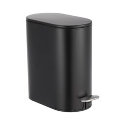 Showerdrape Fortuna 5L Soft Close Bathroom Pedal Bin White in Black - thumbnail 4