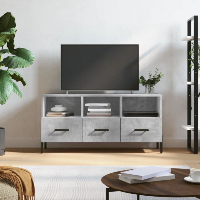 Berkfield Home TV Cabinet Concrete Grey 102x36x50 cm Engineered Wood - Size: 102 x 36 x 50 cm - image 1