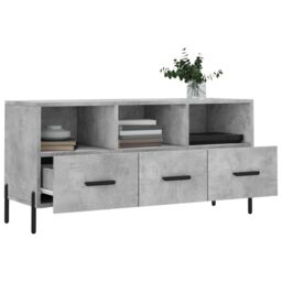 Berkfield Home TV Cabinet Concrete Grey 102x36x50 cm Engineered Wood - Size: 102 x 36 x 50 cm - thumbnail 4