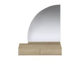 Vente-unique Wall-Mounted Dressing Table With LED Mirror - 2 Drawers - Colour: in Light Oak - thumbnail 5